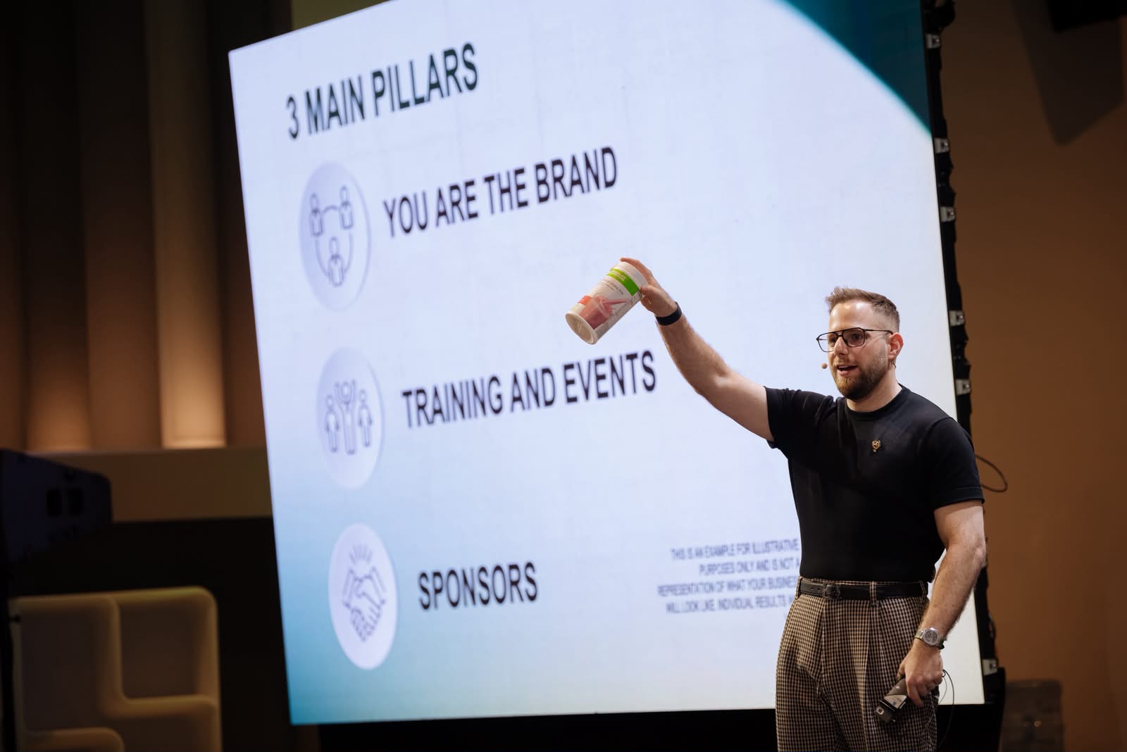A presentation on customers, training, and sponsorship
